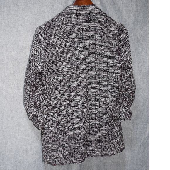 Max Studio Textured Knit Blazer Jacket Gray Marled Single Button Women’s Medium - Picture 3 of 3